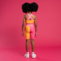 SS26 Bonini SPIN Pink & Orange Colour Block Cycling Shorts