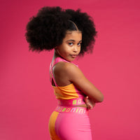 SS26 Bonini FLEX Pink & Orange Colour Block Crop Top
