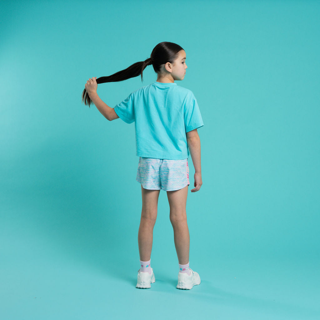 SS26 Bonini SHINE Blue Cropped Logo T-Shirt