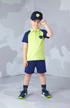 SS24 Mitch & Son Junior WYATT Blue Navy Poly Polo Short Set