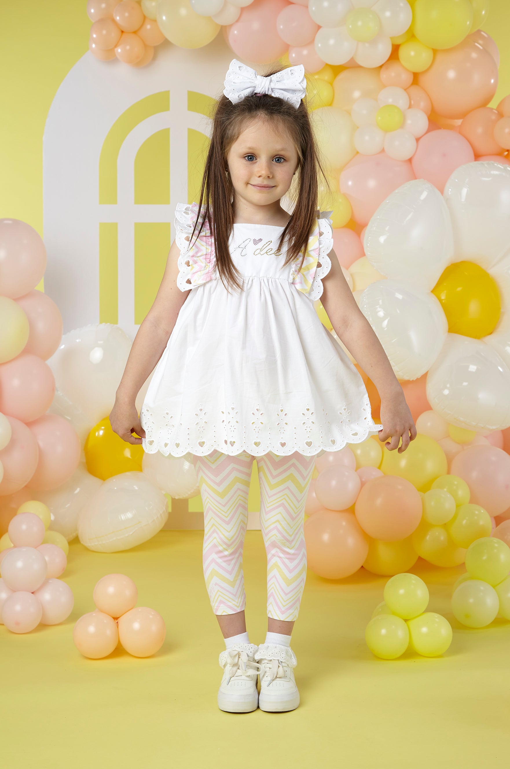 ADee LEXY Bright White Broderie Anglaise Legging Set