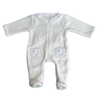 Deolinda Pink & White Faux Fur Animal Babygrow