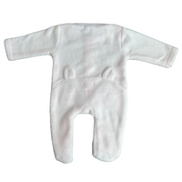 Deolinda Pink & White Faux Fur Animal Babygrow