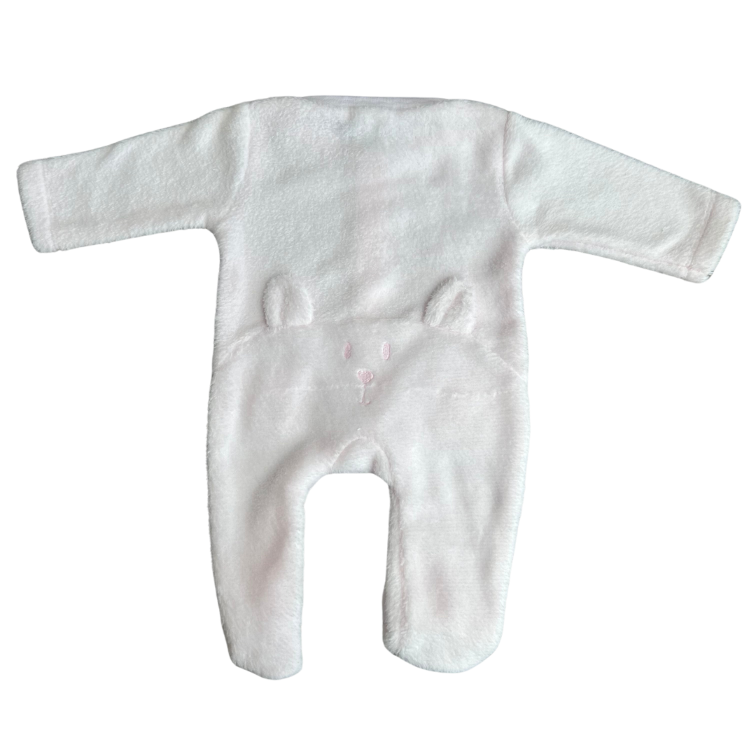 Deolinda Pink & White Faux Fur Animal Babygrow