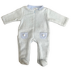Deolinda Blue & White Faux Fur Animal Babygrow
