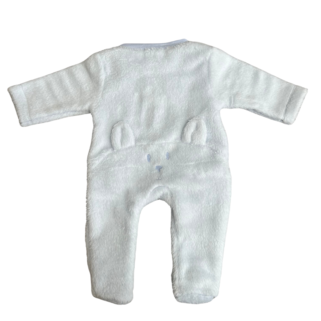 Deolinda Blue & White Faux Fur Animal Babygrow
