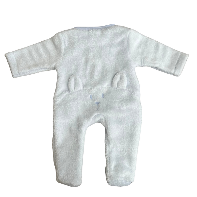 Deolinda Blue & White Faux Fur Animal Babygrow