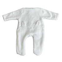 Deolinda White Faux Fur Animal Babygrow