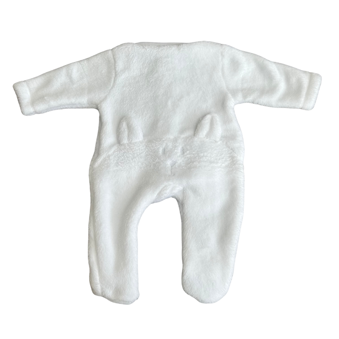 Deolinda White Faux Fur Animal Babygrow