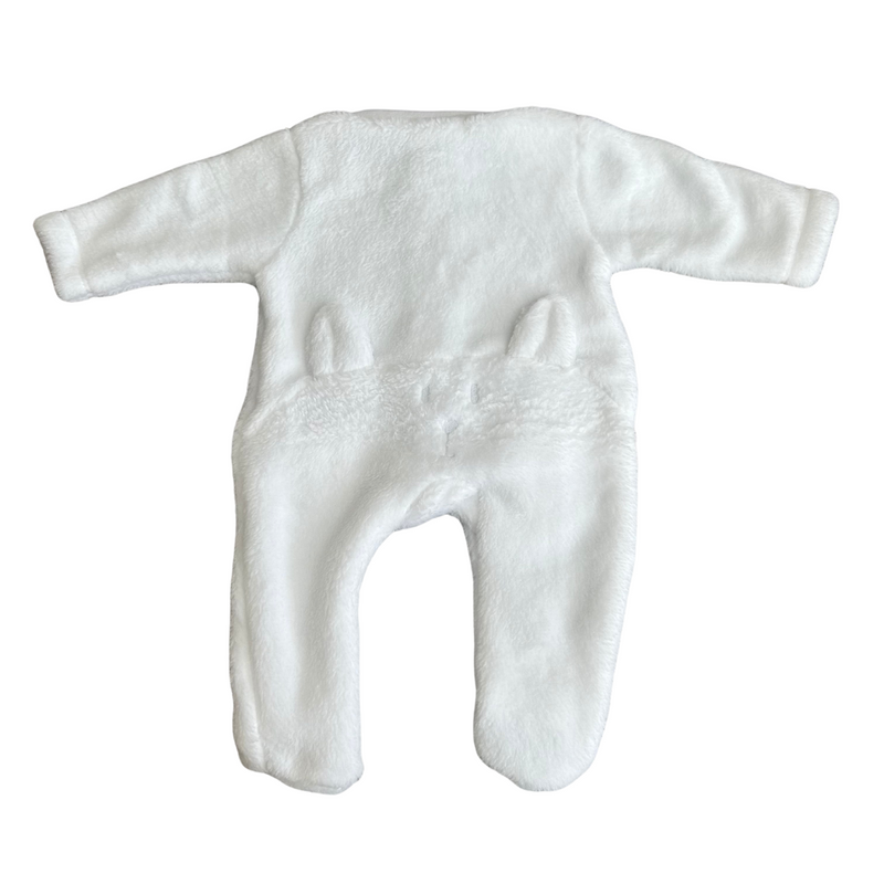 Deolinda White Faux Fur Animal Babygrow