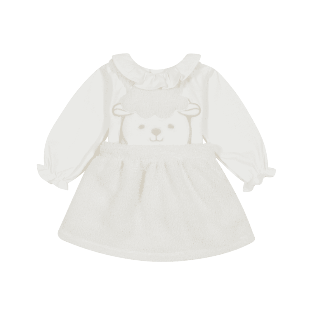 Deolinda White Sheep Pinafore Set