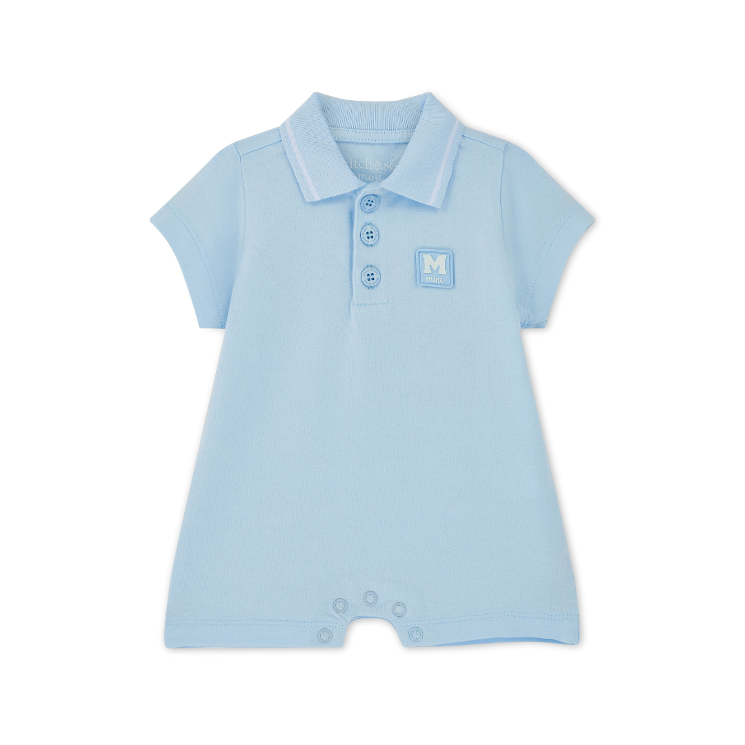 PREORDER SS26 Mitch & Son Mini NASH Blue Polo Romper