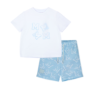 PREORDER SS26 Mitch & Son OAKE & OSMAR Blue & White Logo Swim Shorts Set