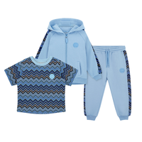 Mitch & Son Boys WARREN & WESTON Blue Zig Zag Three Piece Tracksuit