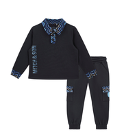 Mitch & Son Boys WRIGHT & WESSON Black Polo Trousers Set