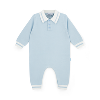 Mitch & Son Boys ZEKE Blue Knitted Polo Romper