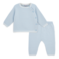 Mitch & Son Boys ZION Blue Knitted Trousers Set
