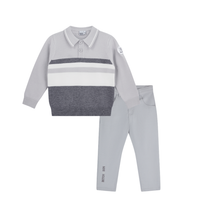 Mitch & Son Boys TIGHE & TRACE Grey Polo Trousers Set