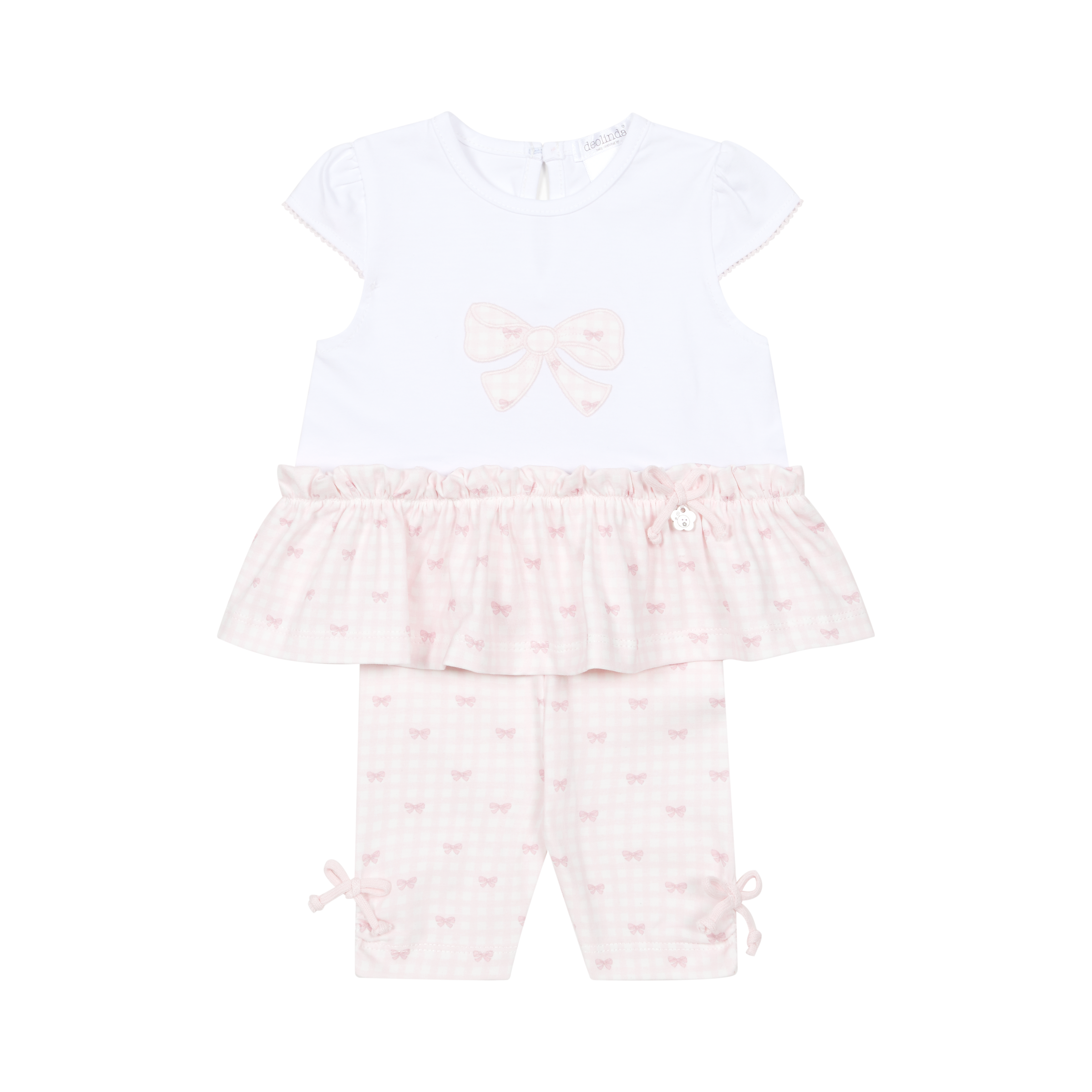 SS26 Deolinda Pink & White Checked Bows Leggings Set