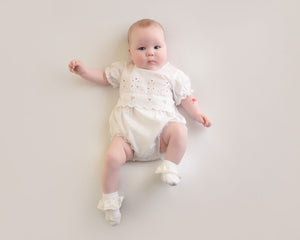 SS24 Little A JOLY Bright White Broderie Anglaise Romper