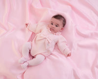 AW25 Little A JAYDEN Pink Bow Frill Romper