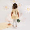 SS25 Little A BECKY Yellow & White Checked Bow Frill Leggings Set