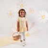 SS25 Little A BECKY Yellow & White Checked Bow Frill Leggings Set