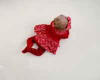 PREORDER AW25 Little A KACEY Red Check Logo Frill Romper
