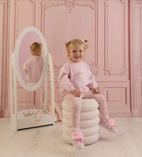 PREORDER SS26 Little A POLLY Pink Bow Print Leggings Set