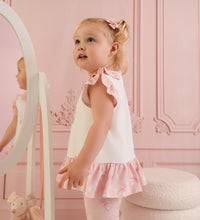 PREORDER SS26 Little A ORIANA Pink Ballet Shoes Bow Print Leggings Set