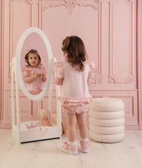 PREORDER SS26 Little A OCEAN Pink Bow Print Jam Pants Set