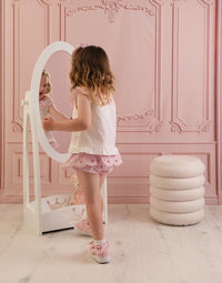PREORDER SS26 Little A ORLA White & Pink Broderie Anglaise Jam Pants Set