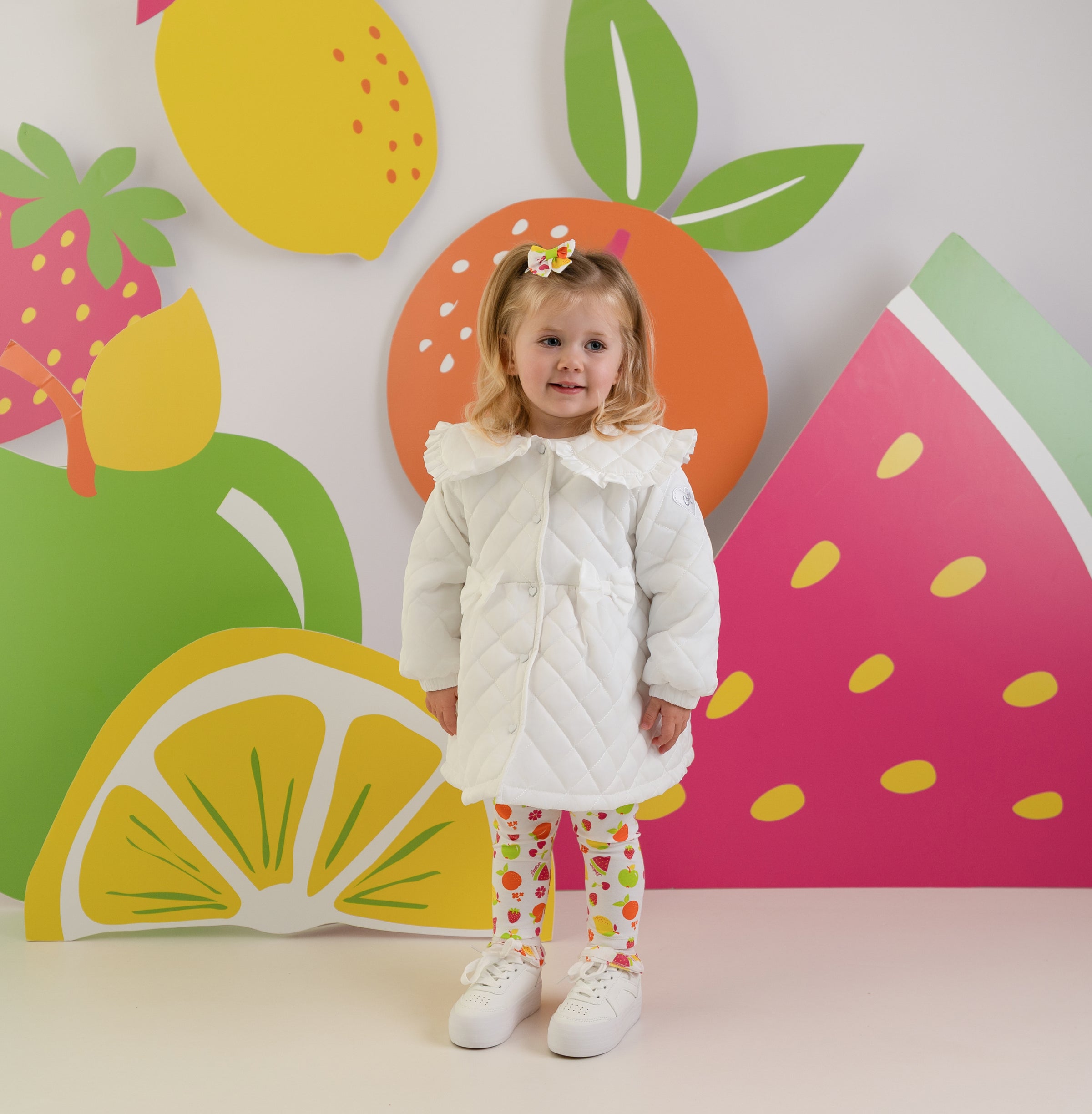PREORDER SS26 Little A PENELOPE White Quilted Bows Collar Jacket