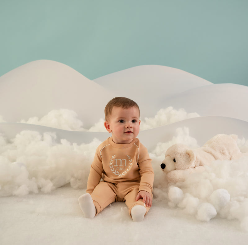 AW25 Mitch & Son Mini MATTHEW Beige & White Crest Logo Tracksuit
