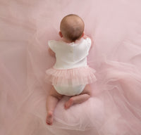 PREORDER SS26 Little A OCTAVIA White & Pink Ballet Shoes Tulle Romper