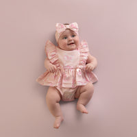 PREORDER SS26 Little A ODESSA Pink Bow Print Romper