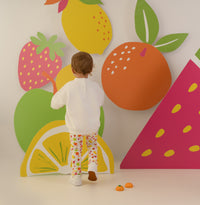 PREORDER SS26 Little A POLLY White Multicoloured Fruit Print Leggings Set