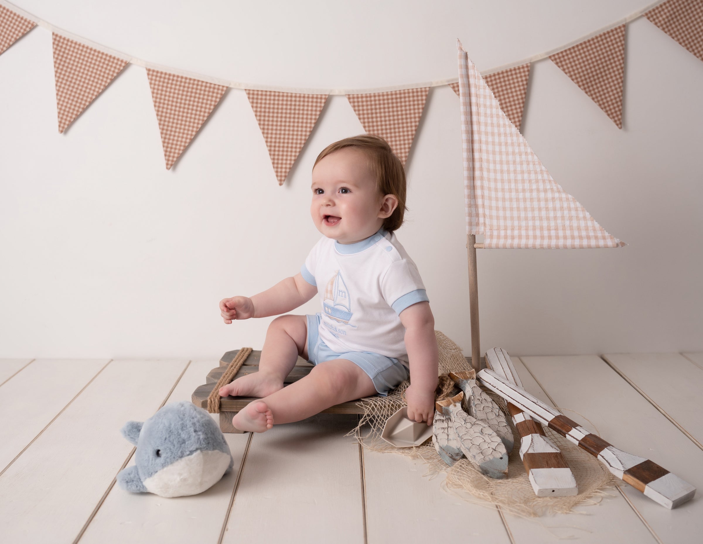 Mitch & Son Mini SUTTON Bright White Boat Short Set