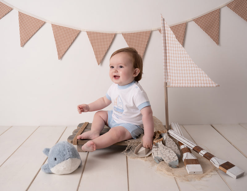 Mitch & Son Mini SUTTON Bright White Boat Short Set