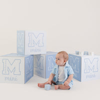 PREORDER SS26 Mitch & Son Mini NOLAN Blue & White Terry Towelling Three Piece Shorts Set