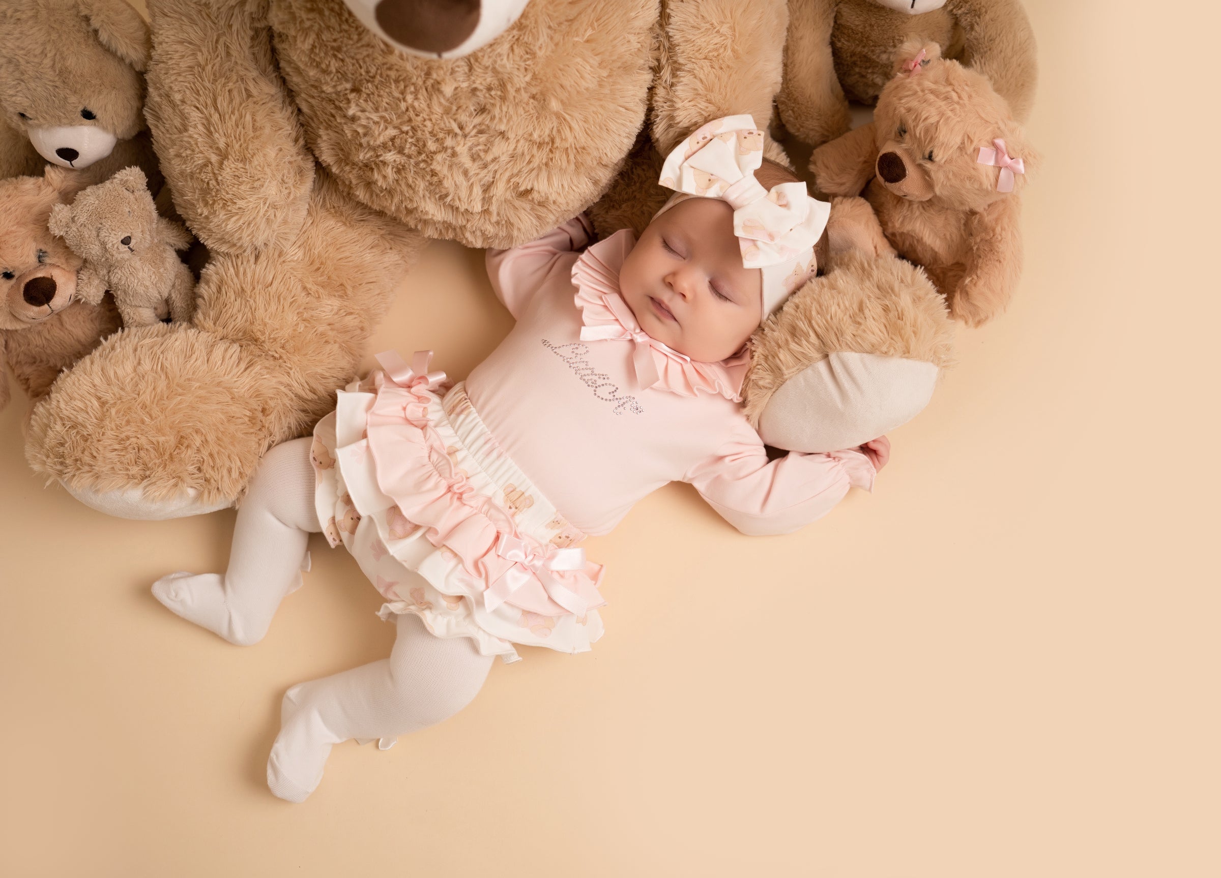 Little A GWEN Baby Pink Bear Print Jam Pant Set