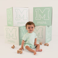PREORDER SS26 Mitch & Son Mini NELSON Green & White Piping Romper