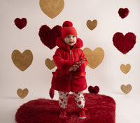 Little A HONEY Red Faux Fur Padded Jacket