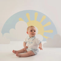 SS25 Mitch & Son Mini ELIO Blue & White Gingham Polo Jam Pants Set