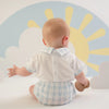 SS25 Mitch & Son Mini ELIO Blue & White Gingham Polo Jam Pants Set