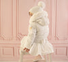 AW23 Little A ELSA Snow White Faux Fur Trimmed Padded Bow Frill Jacket / Coat