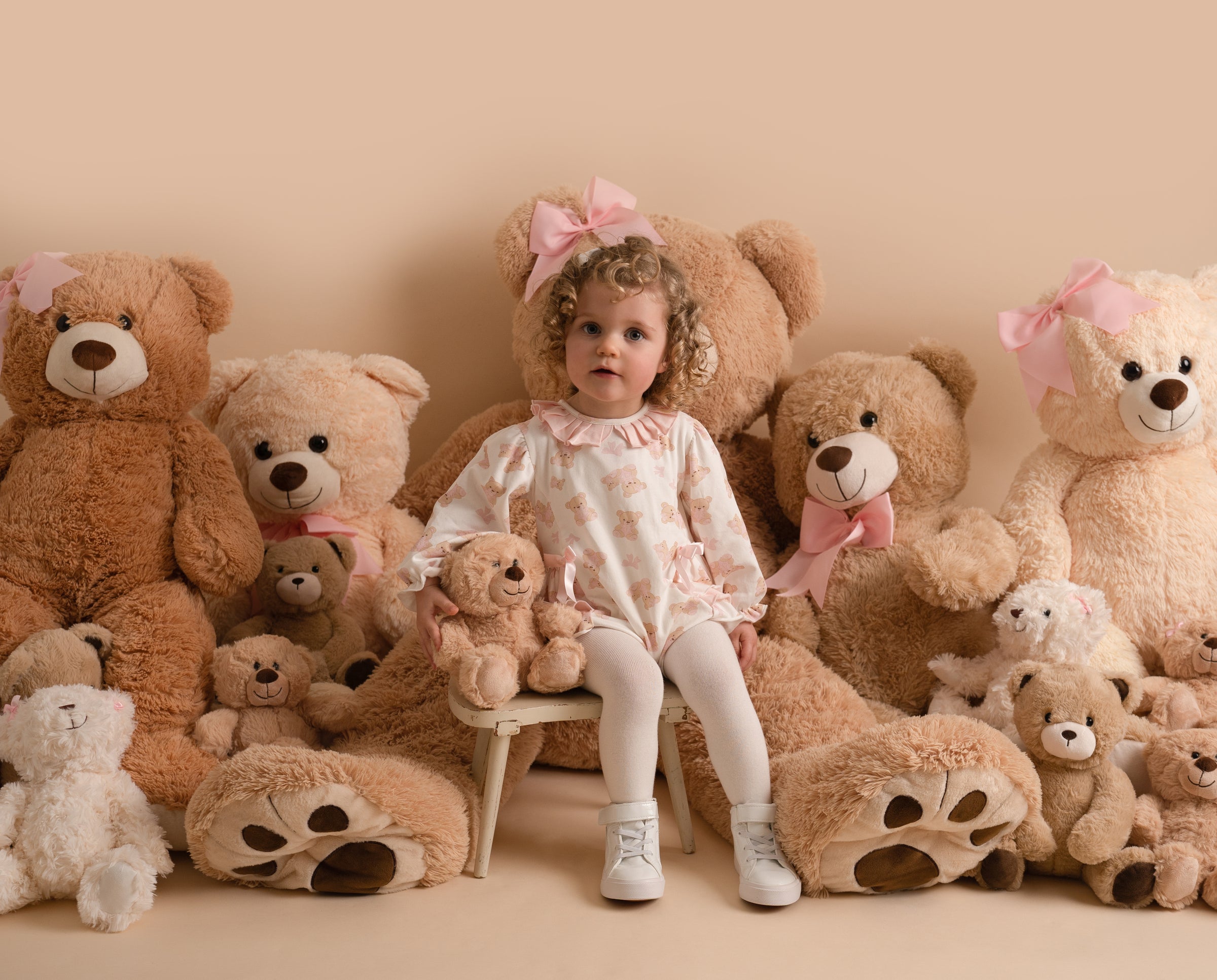 Little A GEORGIA Snow White Bear Print Romper