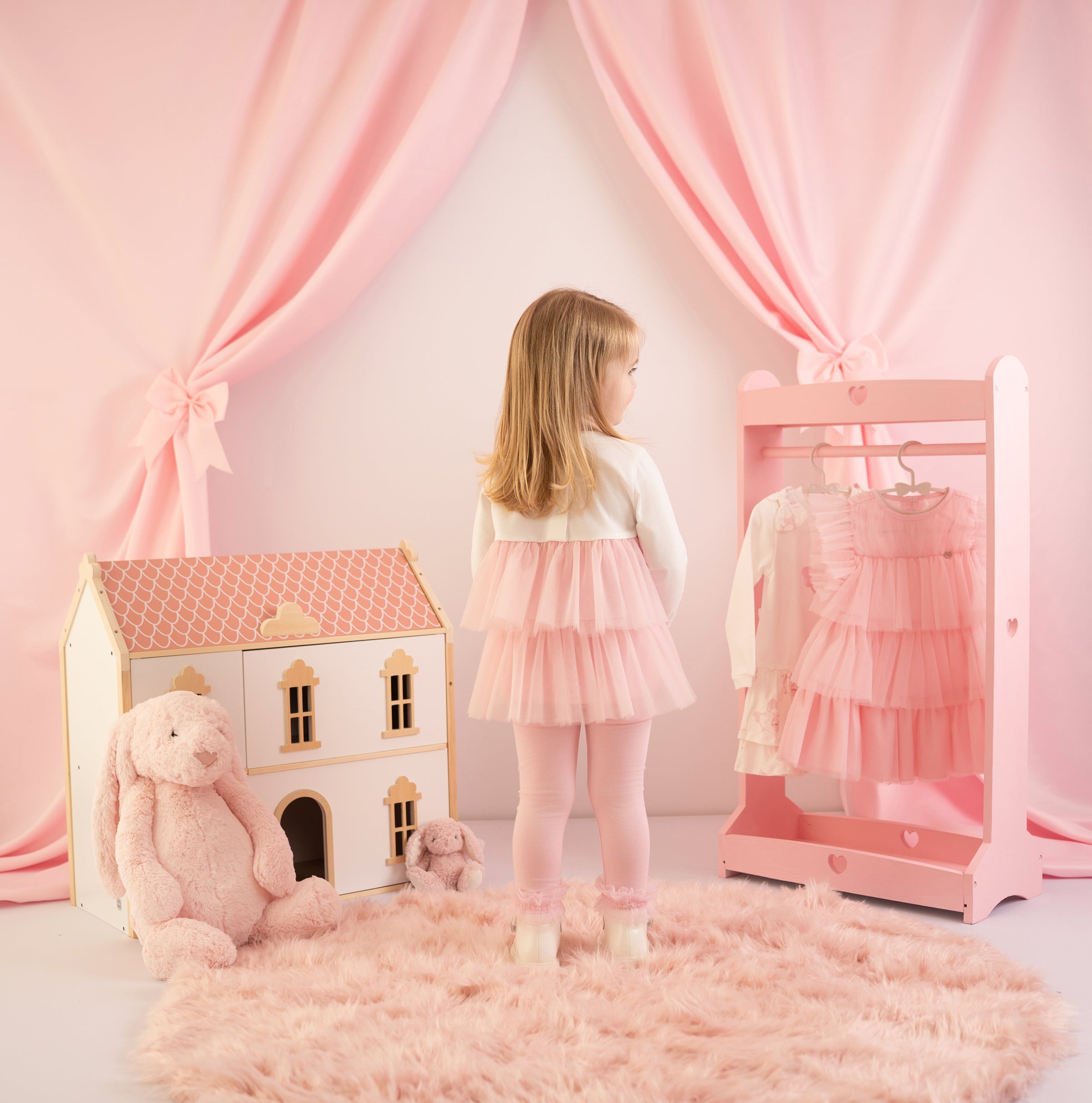 AW25 Little A KAYLA Pink & White Tulle Leggings Set