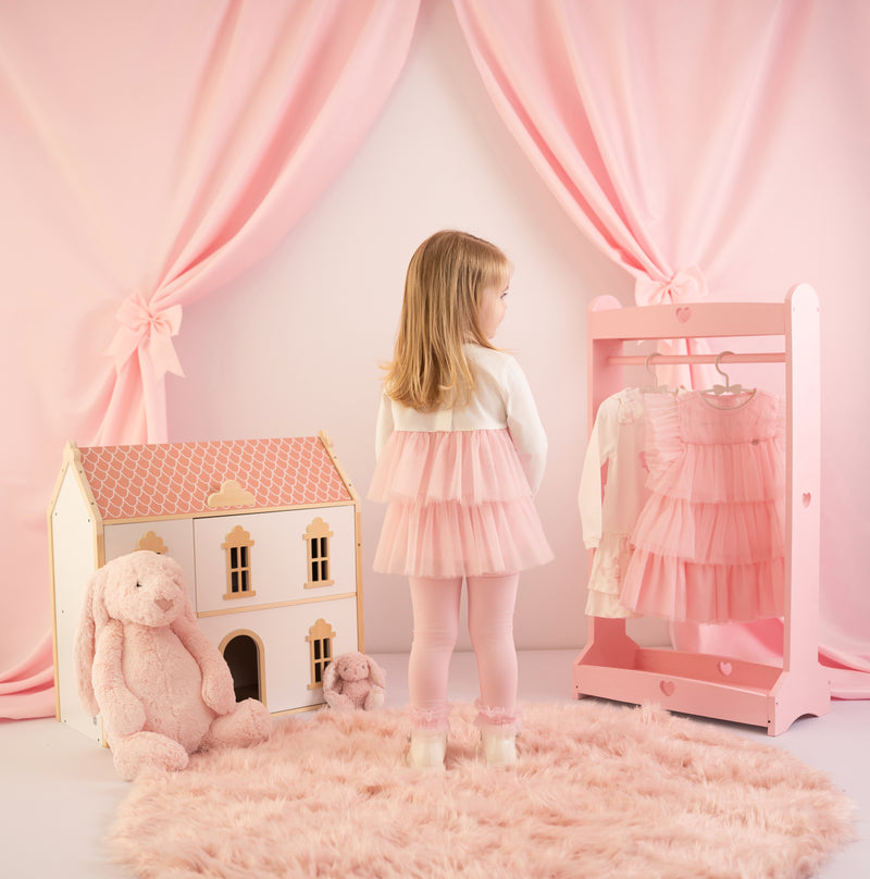 AW25 Little A KAYLA Pink & White Tulle Leggings Set