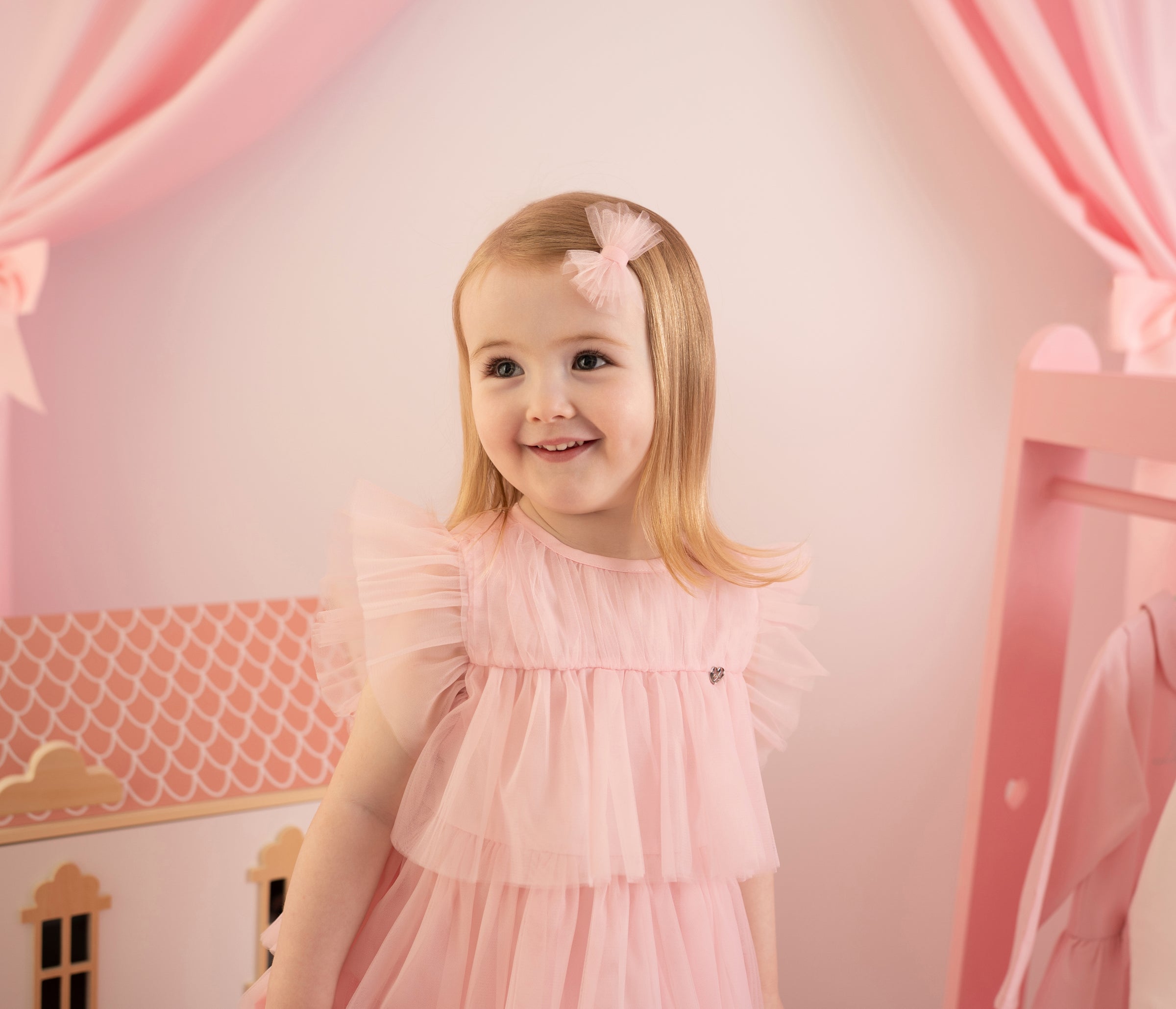 AW25 Little A KHLOE Pink Tulle Frill Dress